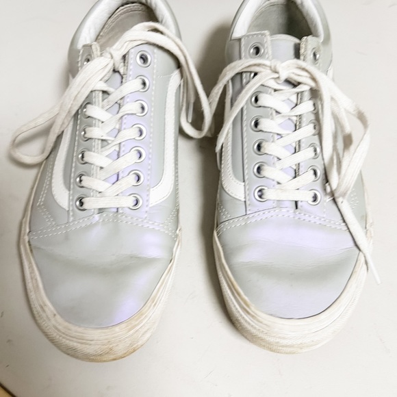 Vans Iridescent Old Skool Leather Lace Up Sneakers Size 9.5 - Picture 6 of 9
